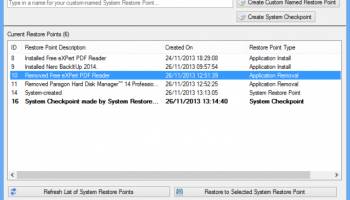 Restore Point Creator Portable screenshot