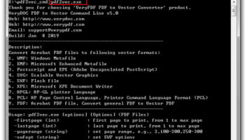 VeryUtils PDF to Vector Converter Command Line screenshot