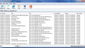 URL History Explorer screenshot