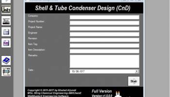Condenser Design screenshot