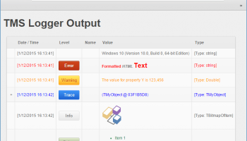 TMS Logging screenshot