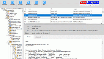 SysInspire NSF to PST Converter screenshot
