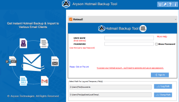 Outlook.com Backup Tool screenshot