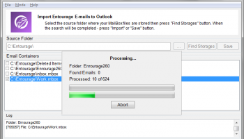 Entourage to Outlook Transfer screenshot