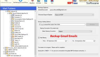 eSoftTools Gmail Backup Software screenshot