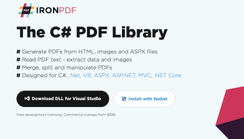 The C# PDF Library screenshot