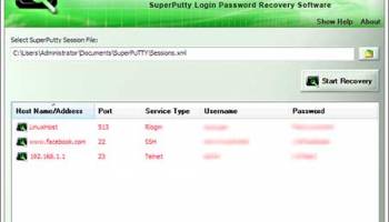 SuperPutty Password Decryptor screenshot