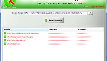 CocCoc Password Decryptor screenshot
