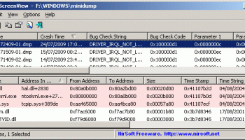 BlueScreenView screenshot