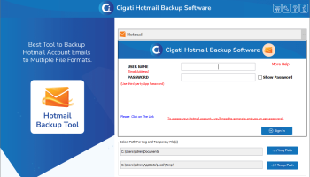 Hotmail Backup Software screenshot