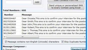 Bulk SMS screenshot