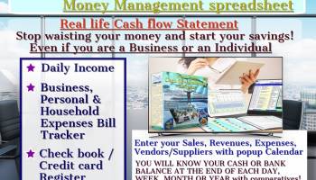 Daily Cash flow Statement spreadsheet screenshot