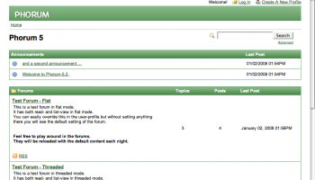 Phorum screenshot