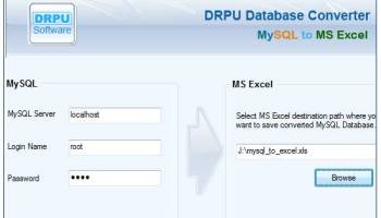 MySQL to MS Excel Database Converter screenshot