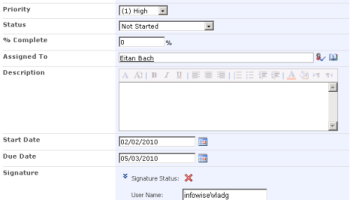 Electronic Signature Field screenshot