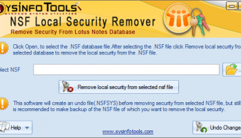 SysInfoTools NSF Local Security Remover screenshot
