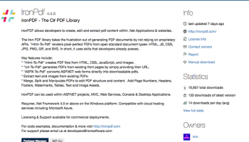 Install Package IronPdf screenshot