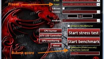 MSI Kombustor screenshot