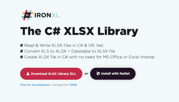 The C# XLSX Library screenshot