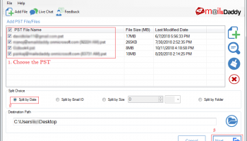 MailsDaddy PST Split Tool screenshot