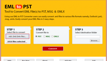 EML to PST Tool screenshot
