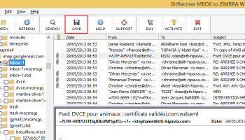 Import MBOX to Zimbra screenshot