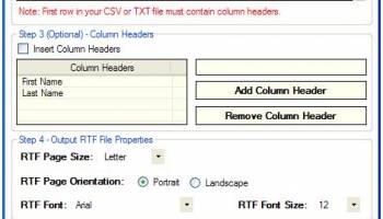 Advanced CSV To RTF Table Converter screenshot