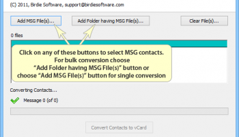 Convert MSG to vCard screenshot