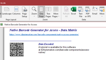 Access Data Matrix Barcode Generator screenshot