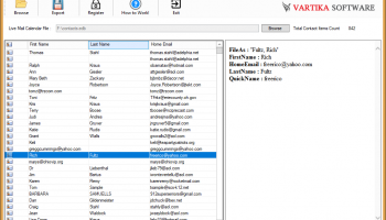Windows Live Mail Contact Recovery screenshot