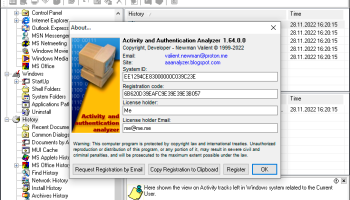 Activity and Authentication Analyzer screenshot