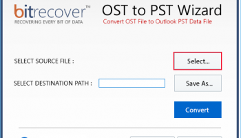 Convert .ost File to Outlook 2010 .pst screenshot