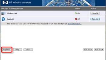 HP Wireless Assistant screenshot
