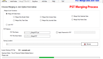 SysInspire PST Merge and Join Software screenshot