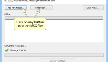 Convert MSG to MBOX screenshot