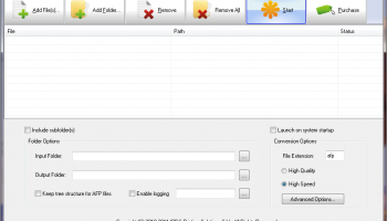 PDF2AFP Transform Server screenshot
