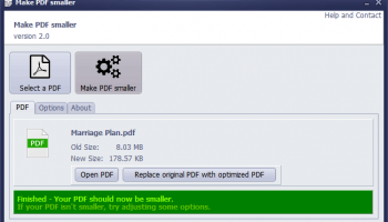 Make PDF smaller screenshot