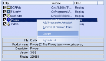 GSA Autostart Cleaner screenshot