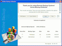 Online Backup Estimator screenshot