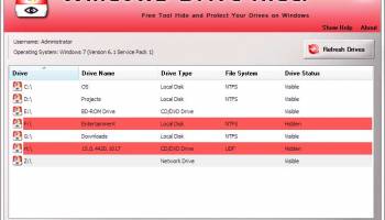 Windows Drive Hider screenshot