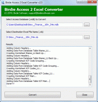 MS Access MDB to Excel screenshot