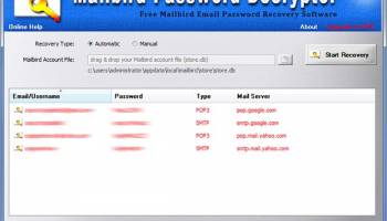 Password Decryptor for Mailbird screenshot