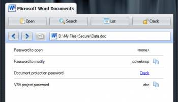 Word Password Recovery Lastic screenshot