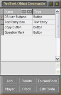 NeoBook Object Commander screenshot