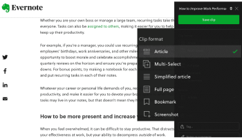 Evernote Web Clipper screenshot