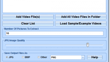 Extract Random Pictures From Videos Software screenshot