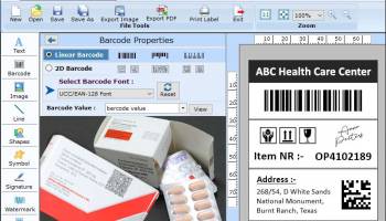 Healthcare Barcode Software screenshot