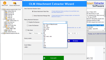 eSoftTools OLM Attachment Extractor screenshot