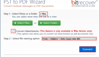 Convert PST Folder to PDF screenshot