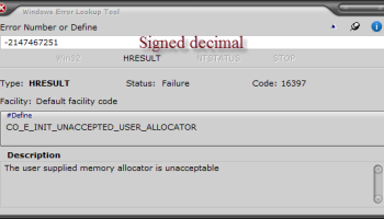 Windows Error Lookup Tool screenshot